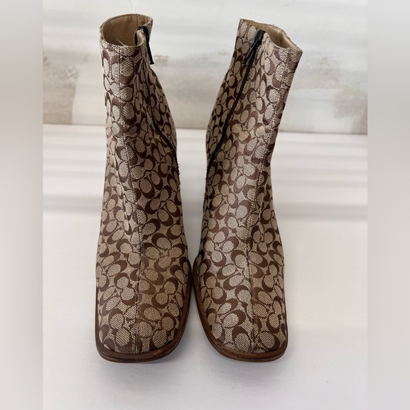 COACH canvas logo ankle boots. - Picture 3 of 5